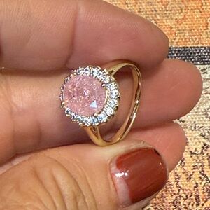 Elegant Pink and Gold Ring